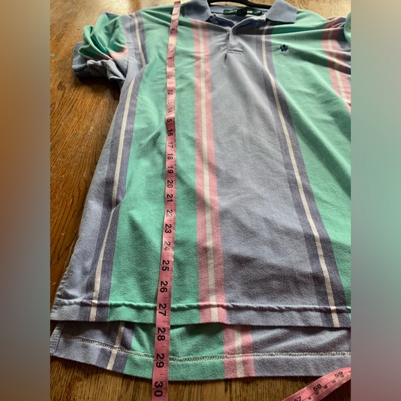 Vtg Knights Of The Round Table Polo Shirt M/M 40  Pastels Stripes Golf Grandpa - Picture 5 of 9